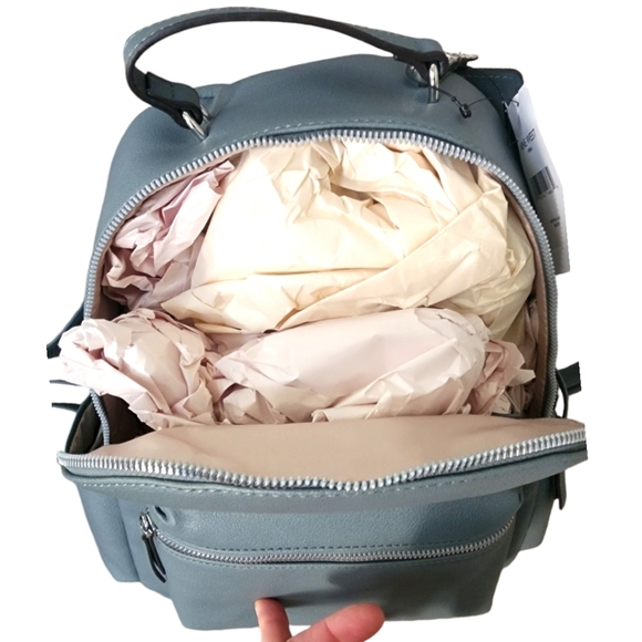 Nine West NEW Slate Blue Leather Backpack - Picture 6 of 12